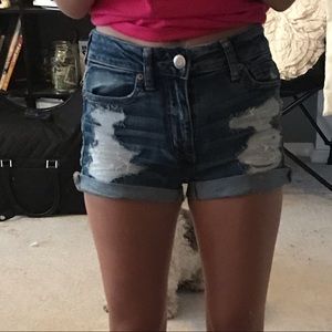 RIPPED JEAN SHORTS